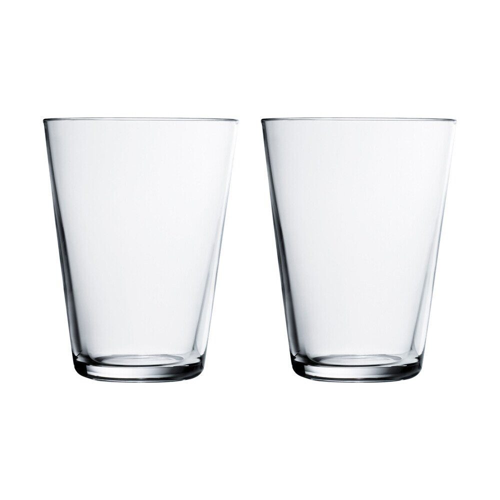 IITTALA Glas Trinkglas 2er-Set 0,4 l Kartio Klar, 1-tlg., Glas, Trinkglas, Ø9cm, Glas, klar