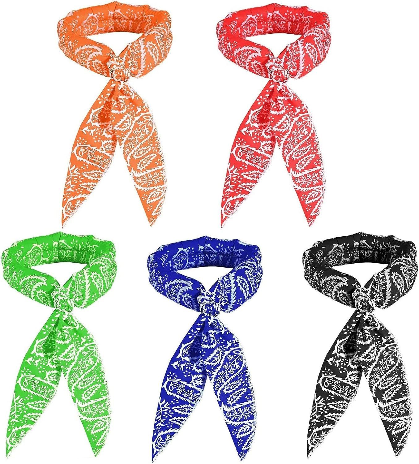 nsihing Sporthandtuch Kühlendes Handtuch, 5 Stück Ice Cooling Schal, (100 x 5 cm Sports Kühltuch für Männer und Frauen, 5-St), für Outdoor Schals und Sommerfest Beim Schwimmen und Training