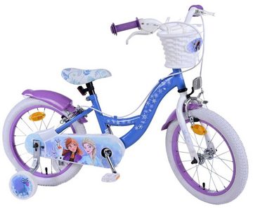 Volare Kinderfahrrad 16 Zoll Kinder Mädchen Fahrrad Rad Frozen 2 Eiskönigin Elsa 21585-SAFW, 1 Gang, Korb,Stützräder,Kettenschutz, Schutzbleche