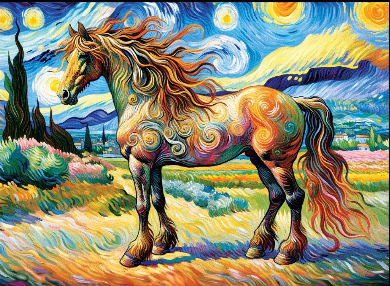 Wooden City Puzzle Holzpuzzle Modern Horse günstig online kaufen
