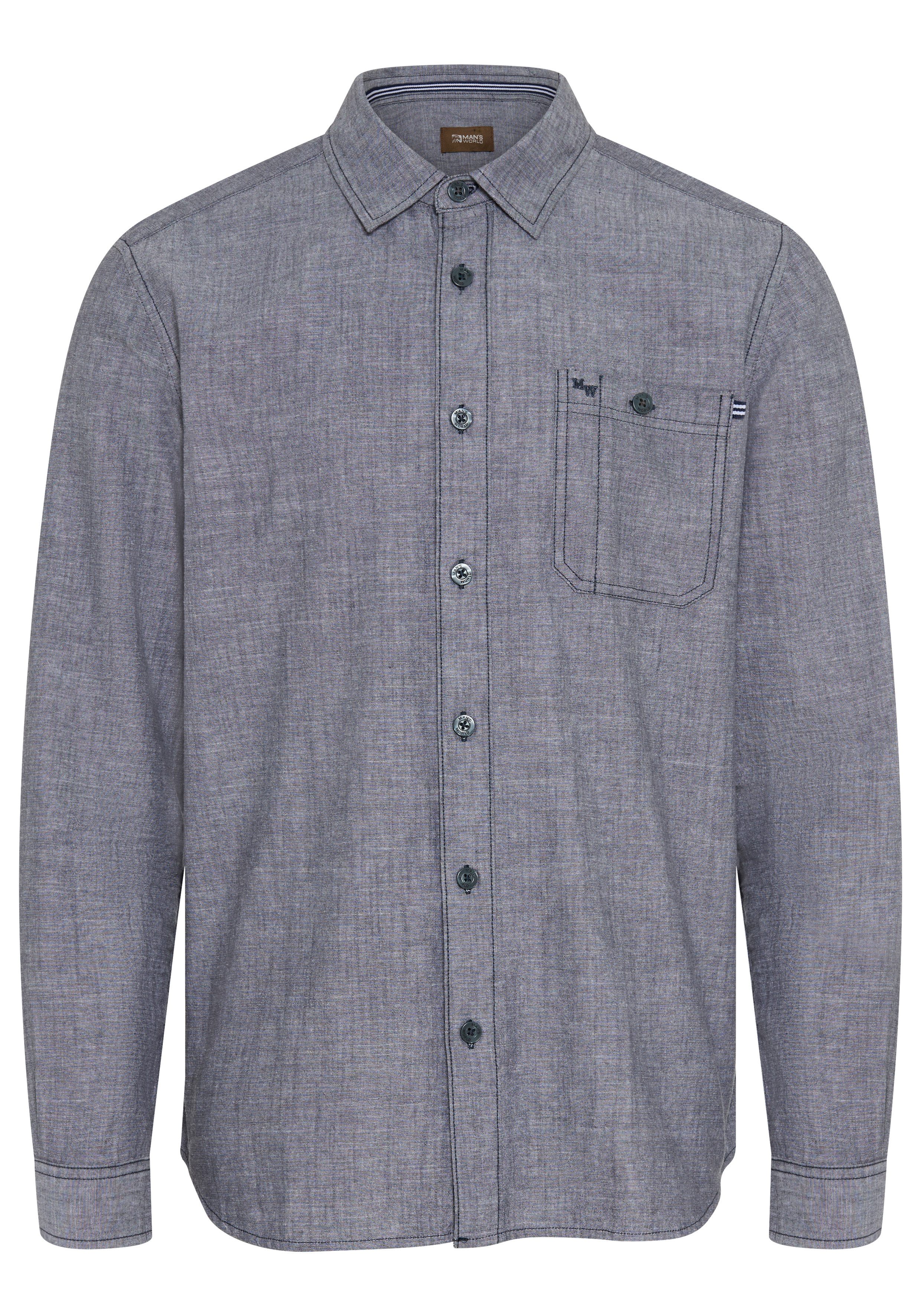 Man's World Langarmhemd in moderner Chambray-Qualität Regular-Fit, Leicht, vielseitig – Bild 5 von 5