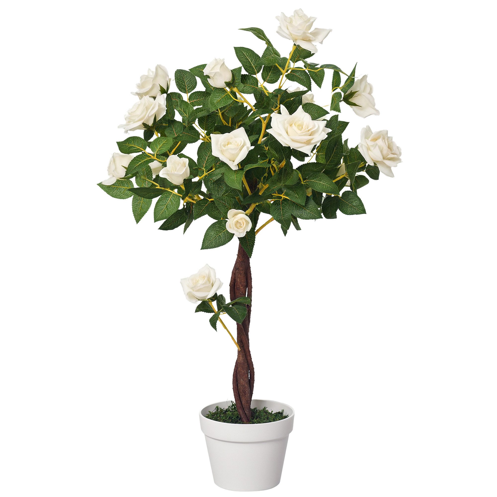 Kunstpflanze groß Rosenbaum im Topf Rosenbaum, Outsunny, Höhe 90 cm, Täuschend echte Optik, keine Pflege nötig.
