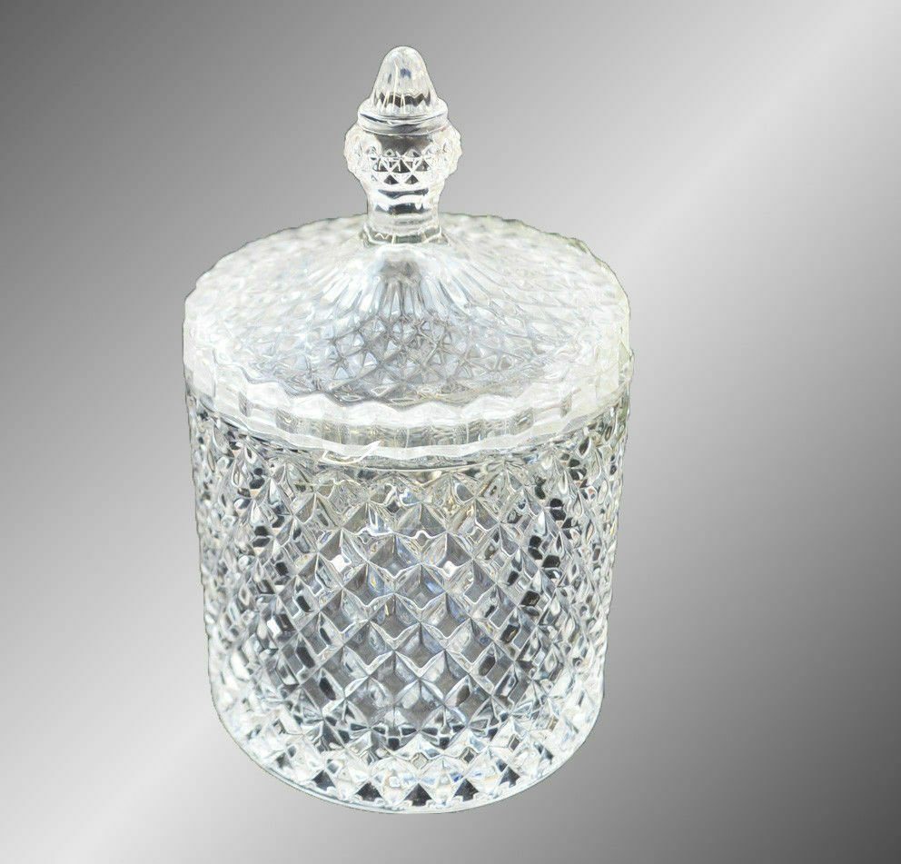 Dekoschale Bonboniere ROCKY Kristallschale mit Deckel Bonbonglas