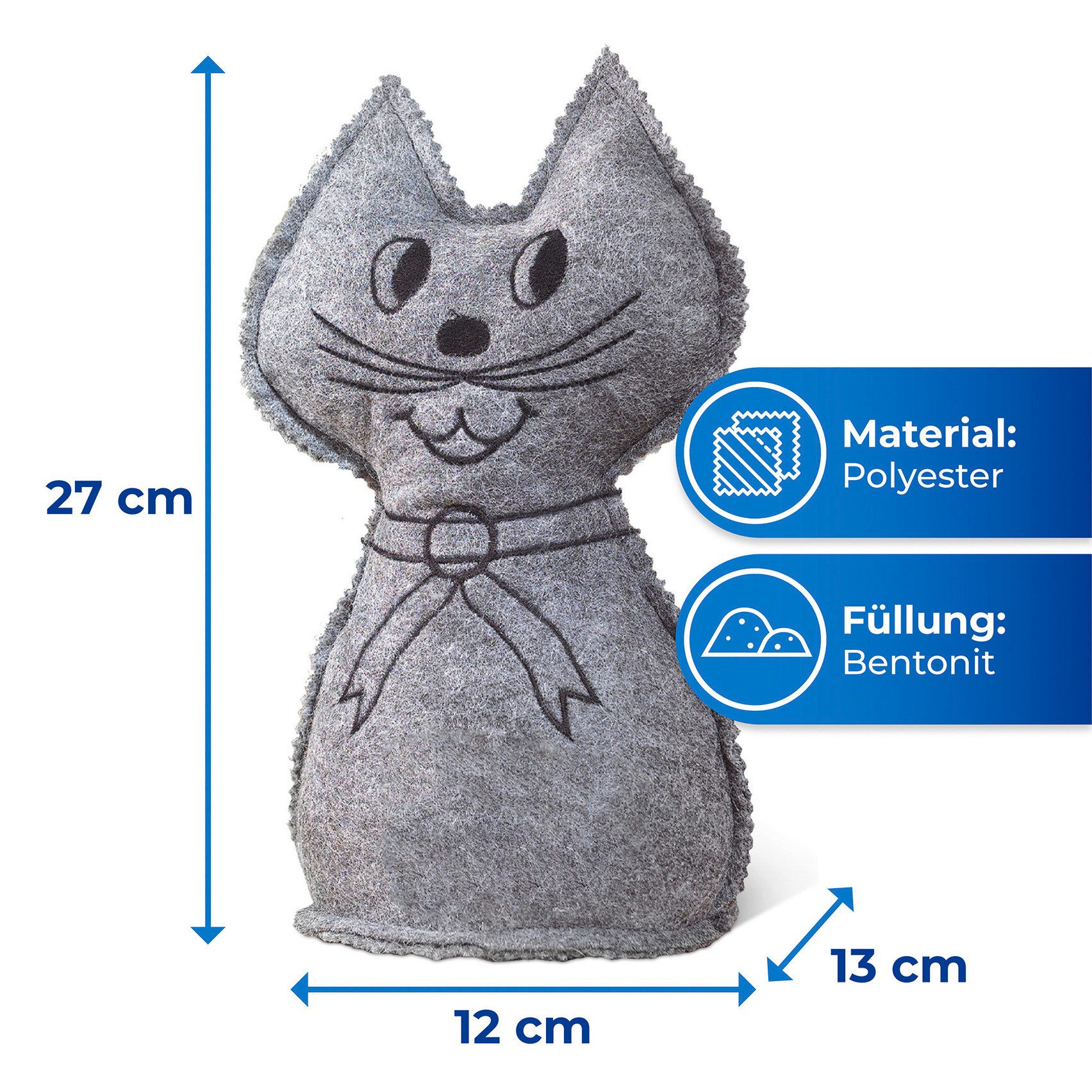 WENKO Luftentfeuchter Katze, 2er Set, geräuschlos, ohne Strom, auch als Türstopper verwendbar