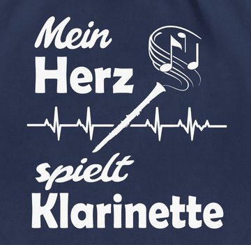 Shirtracer Turnbeutel Mein Herz spielt Klarinette, Musik Instrument Zubehör