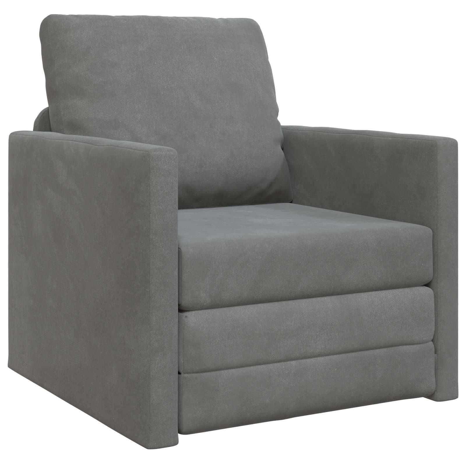 vidaXL Sofa Schlafsofa 60cm Dunkelgrau Samt, 1 Teile