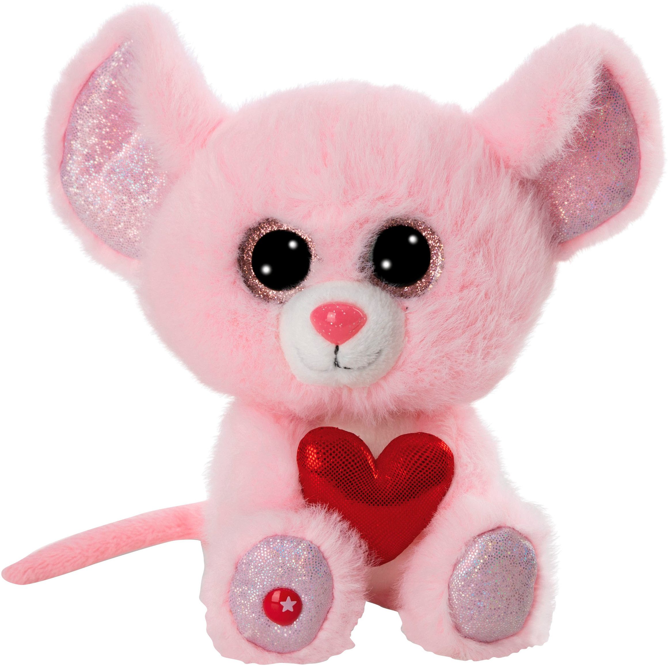 Nici Kuscheltier Glubschis, Maus Pinky Luv, 15 cm schlenkernd