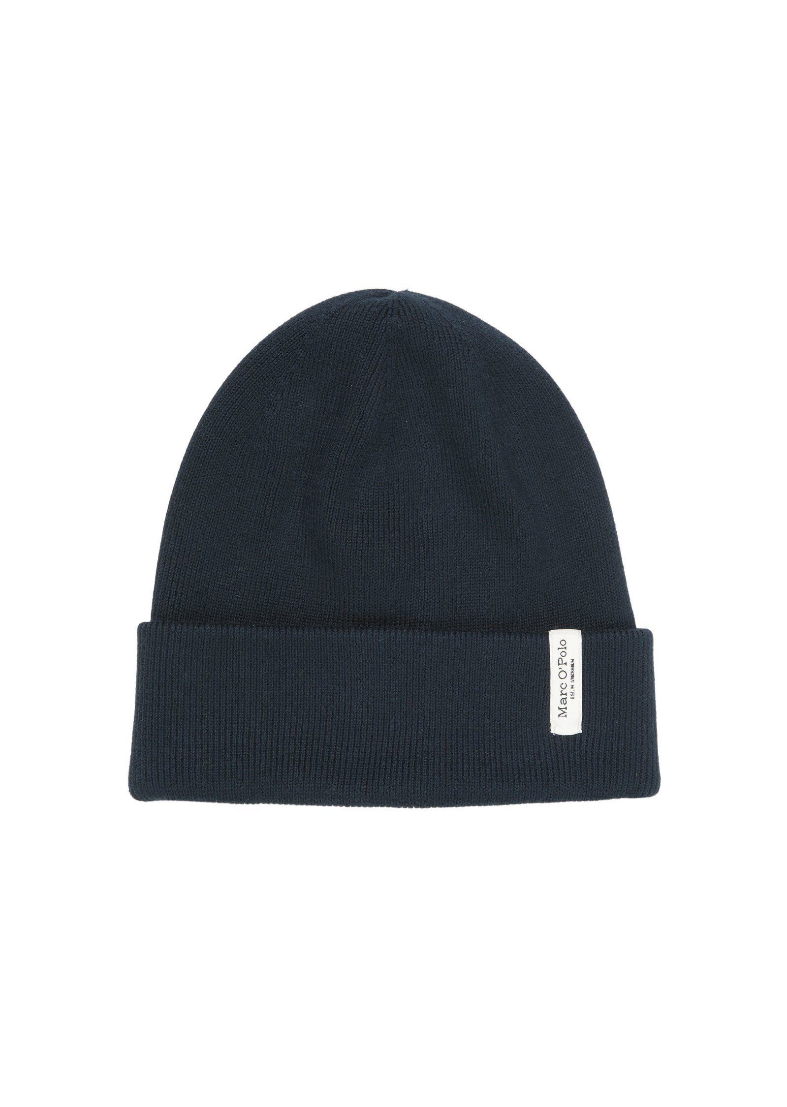 Höhepunkt der Popularität Marc O'Polo Beanie aus Cotton Organic dunkelblau