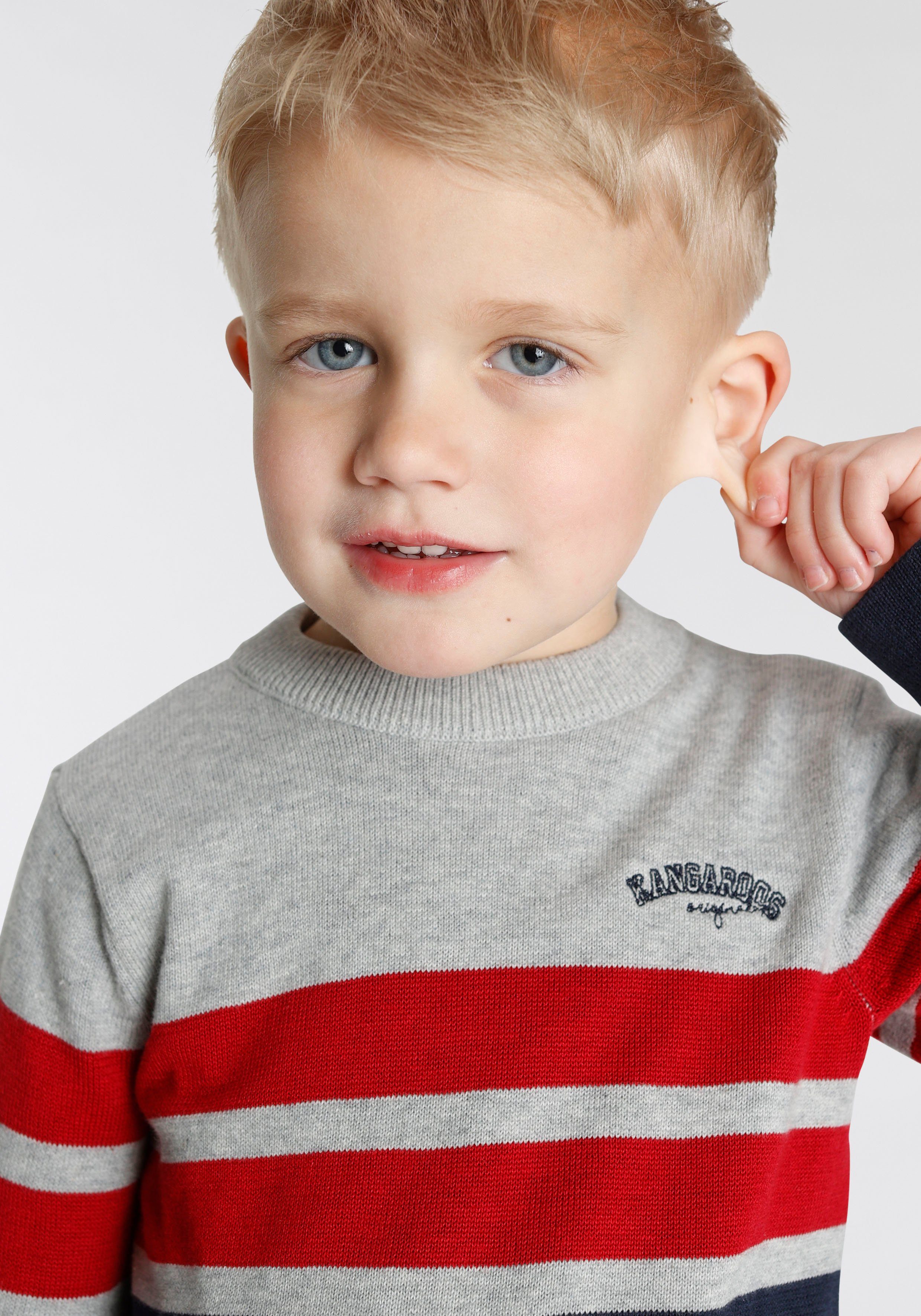 KangaROOS Strickpullover für kleine Jungen Logostickerei mit