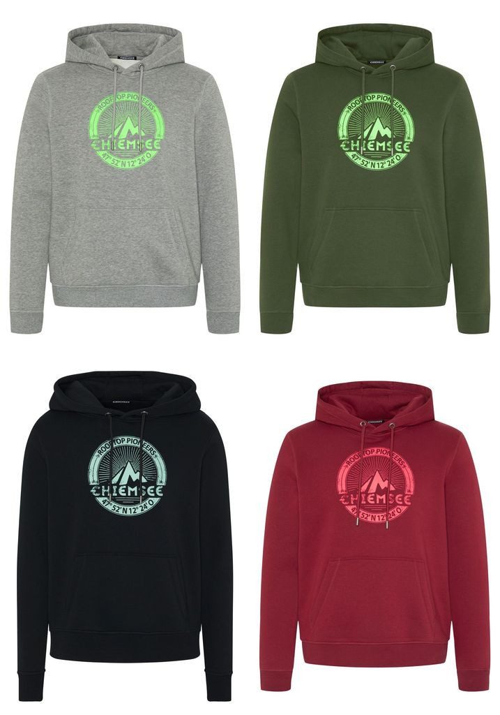 Kapuzensweatshirt Hoodie mit Label-Mountain-Motiv 1
