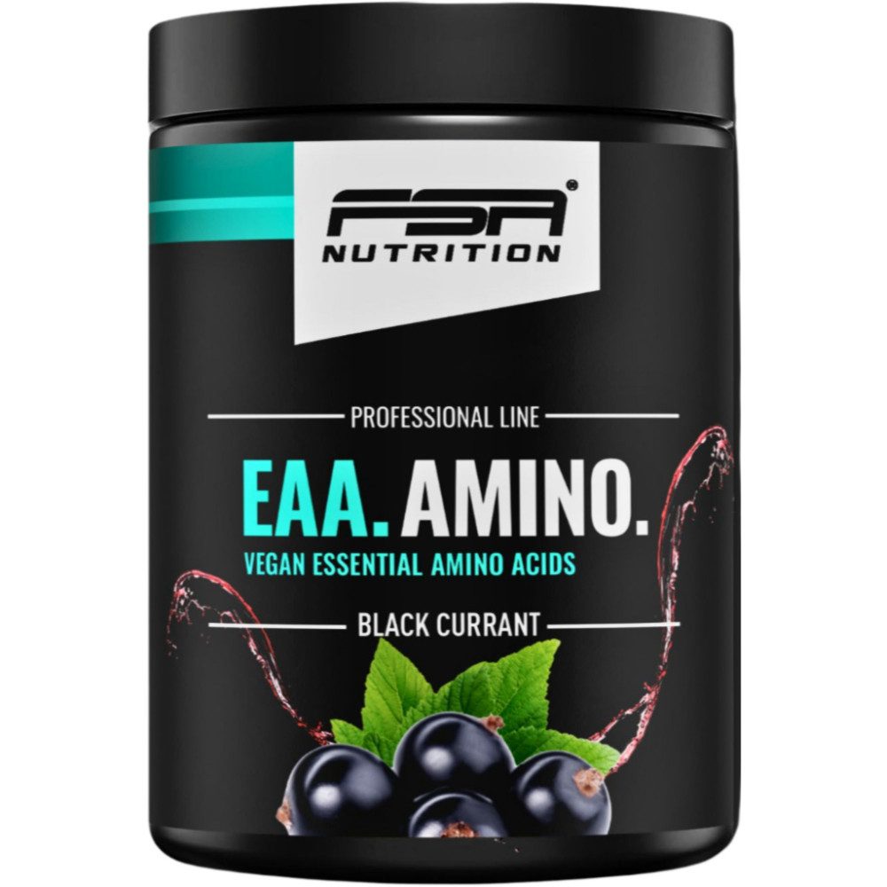 FSA NUTRITION EAA Amino - Aminosäuren Komplex hochdosiert - vegan - Johannisbeere Pulver, 500 g