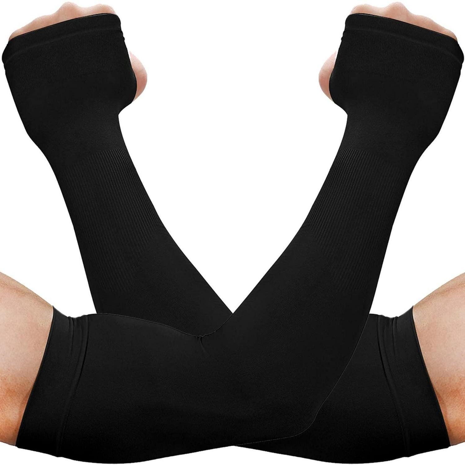 LuxusKollektion Armlinge Kühlende Arm Sleeves mit Daumenloch Schwarz (1-St)