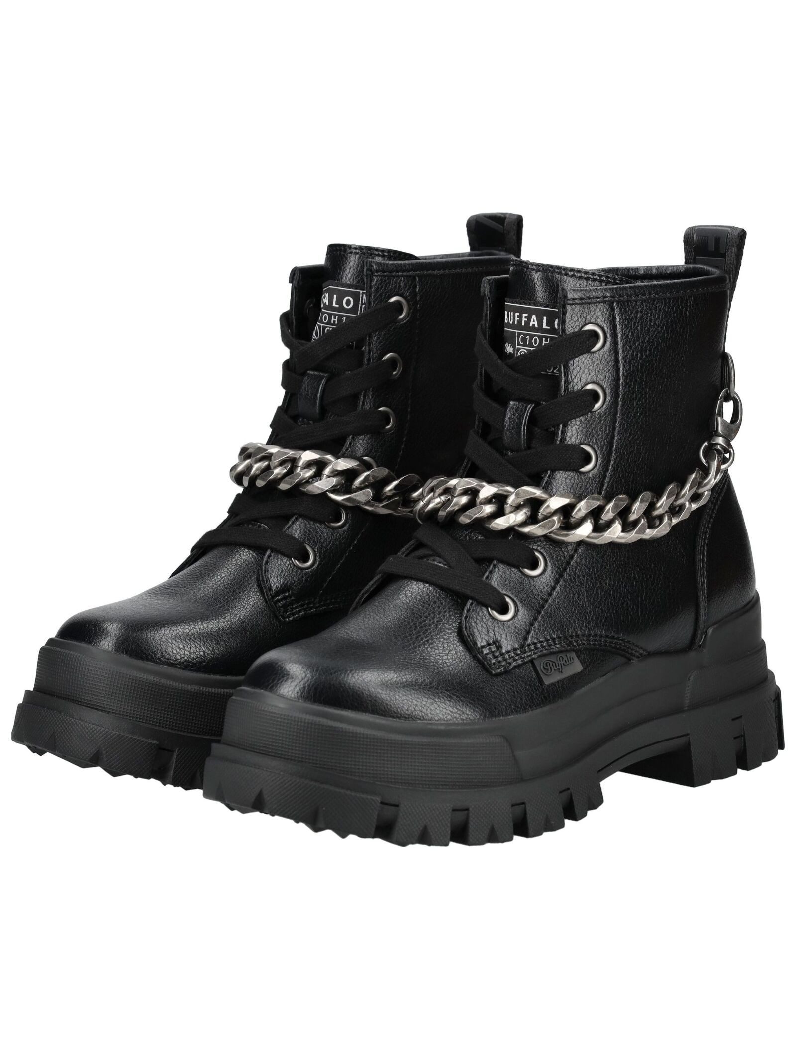 Buffalo Buffalo Stiefelette Lederimitat Schnürstiefelette