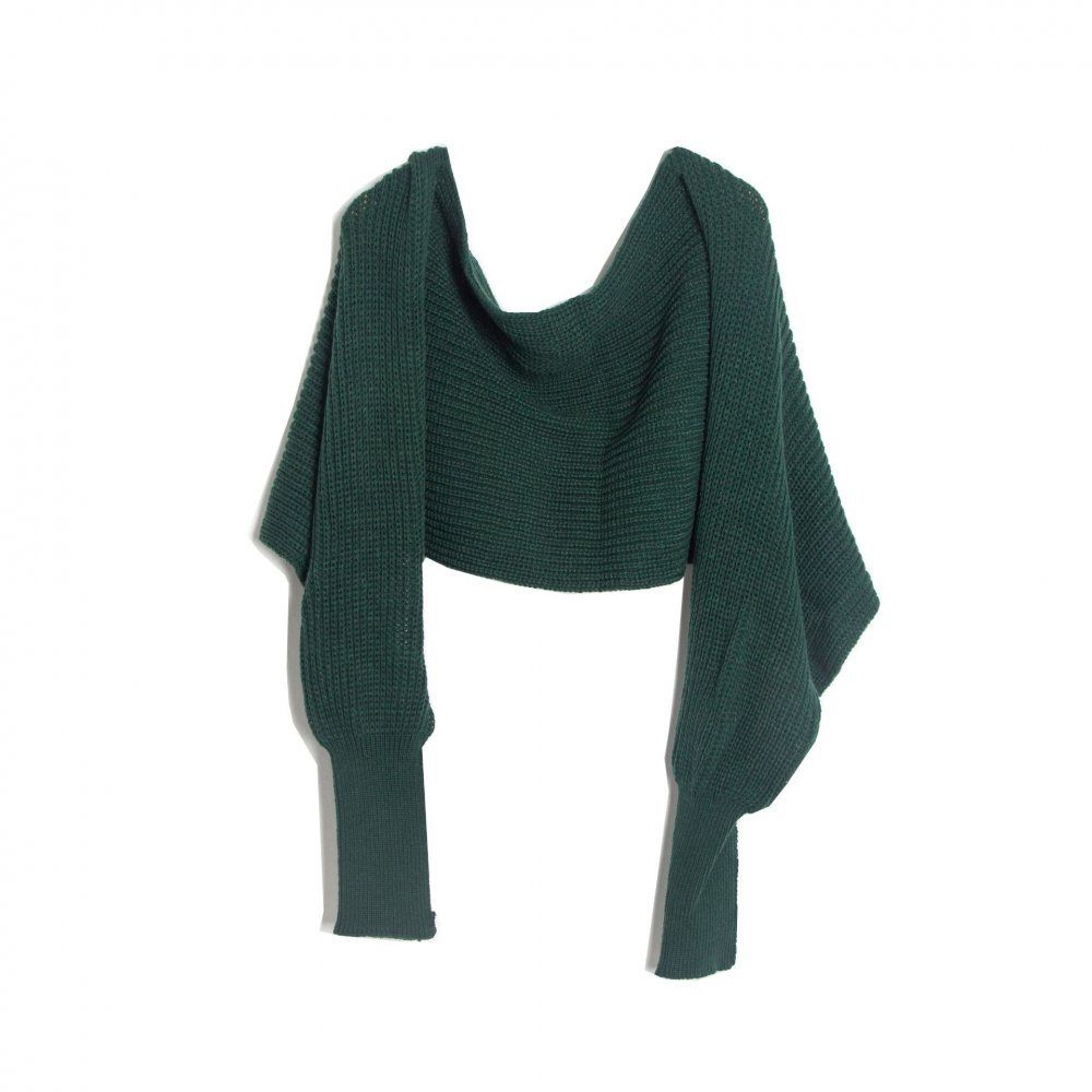 Einschließlich Einfarbige Strickschal, Dunkelgrün und Ärmel Herbst einer Schal Wolle Invanter Winter Schal Schal Geschenktüte