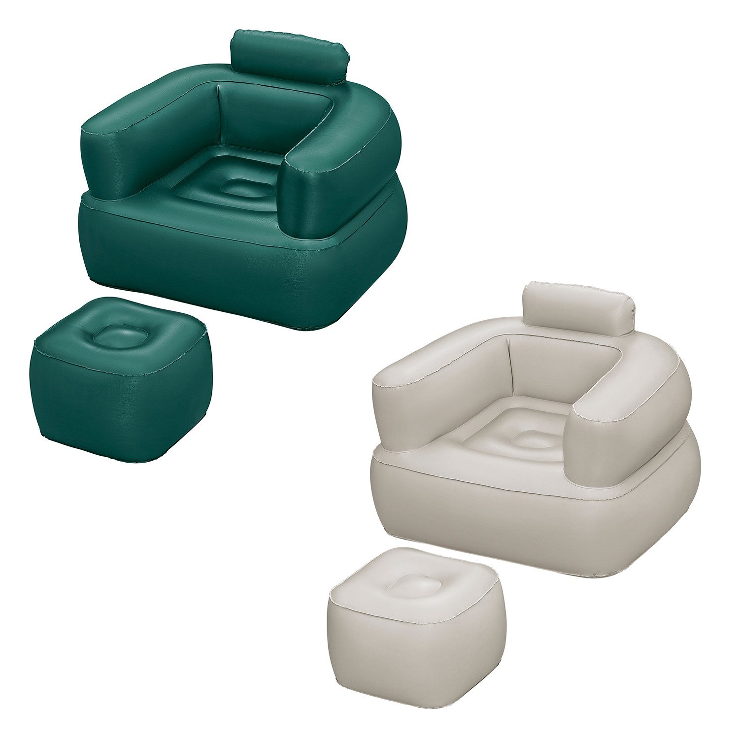 Bestway Luftbett Comfi Cuber™, (Packung, 1-tlg., mit Fußhocker 107 x 99 x 80 cm), Komfortable Rückenlehne und Armlehnen