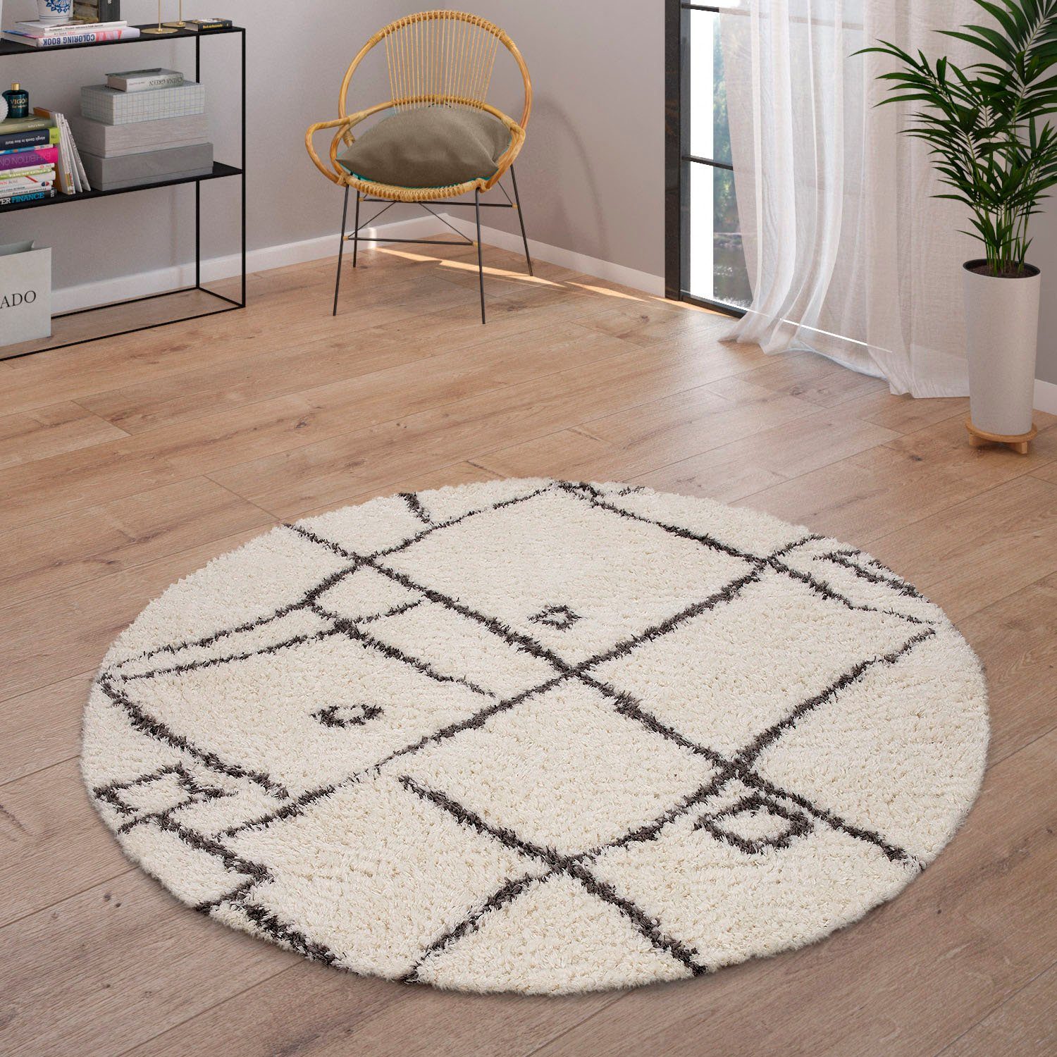 Paco Home Hochflor-Teppich Orebro 171, rund, günstig online kaufen