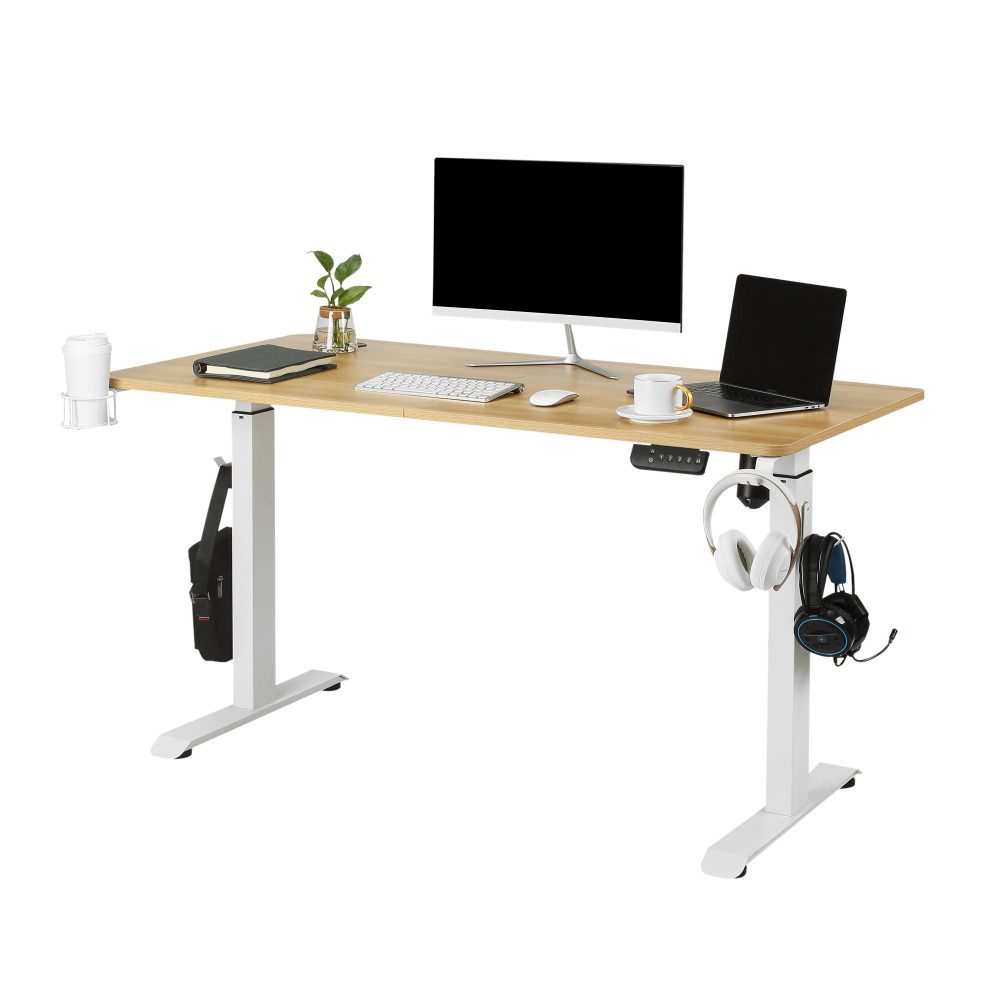 Makika Schreibtisch Höhenverstellbarer Schreibtisch elektrisch 140 x 70 cm