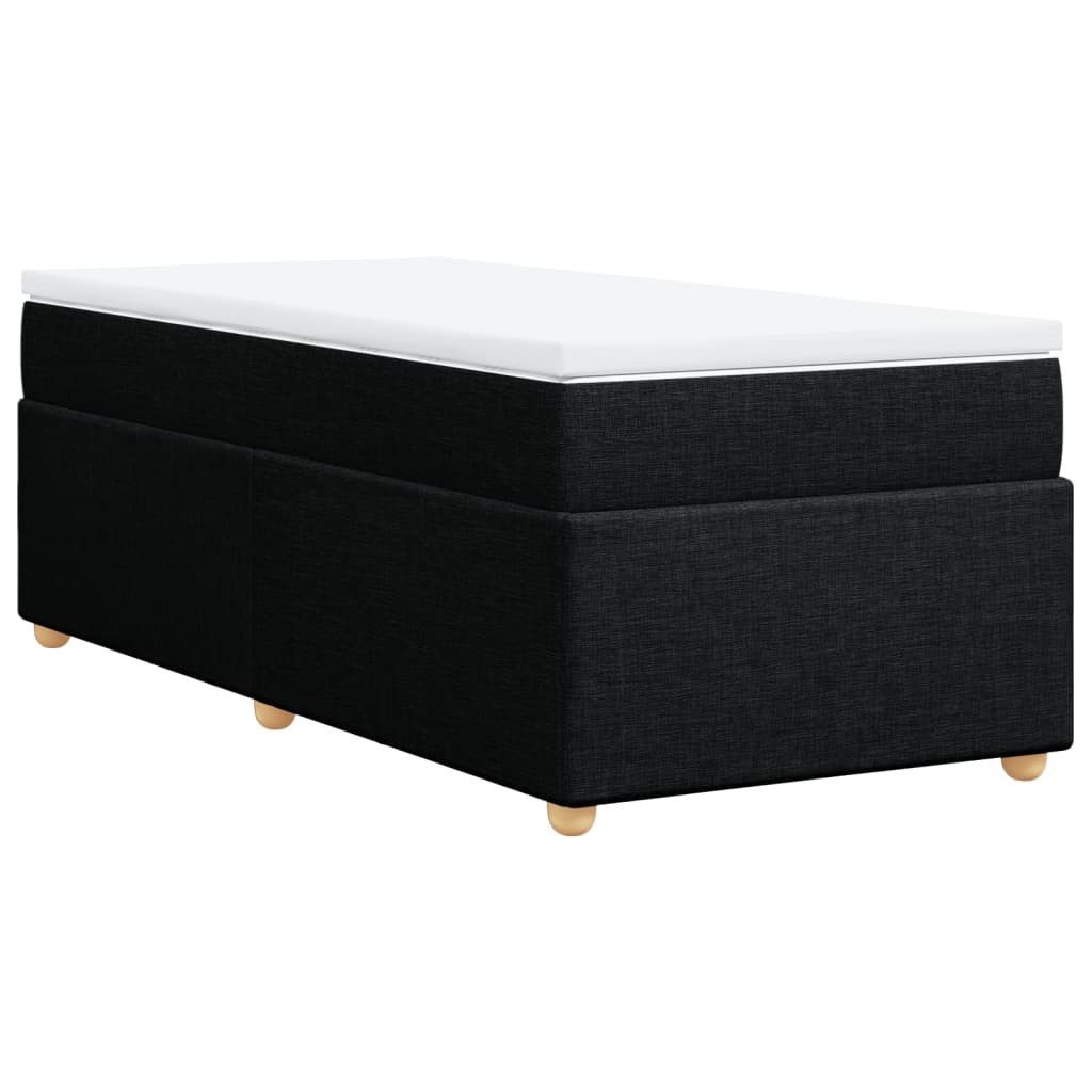 vidaXL Bett Boxspringbett mit Matratze Schwarz 80x200 cm Stoff