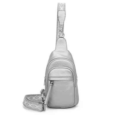 ITALYSHOP24 Schultertasche Damen Sling-Tasche Crossbody Brusttasche Bodybag, Umhängetasche, Crossover & Rucksack