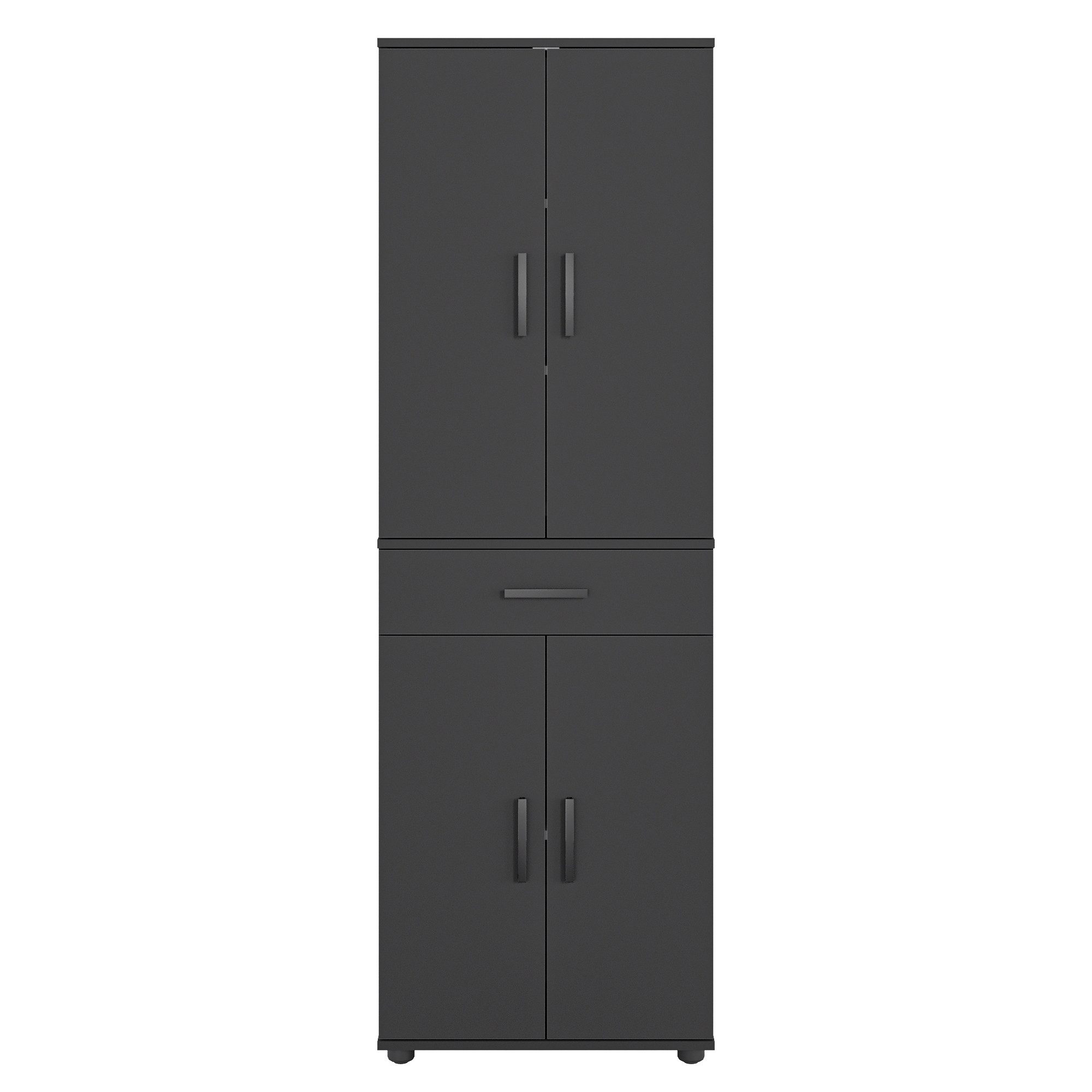 KOMTO Kleiderschrank Porto 180 Mehrzweckschrank Schrank, Kleiderschrank mit 1 Schublade Hochschrank, Büroschrank, Bücherschrank mit 4 Türen 180х34х60 cm