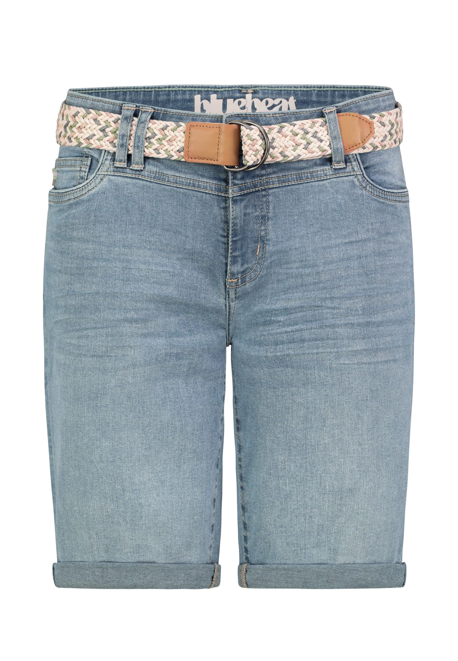 SUBLEVEL Jeansbermudas Damen Jeansbermuda mit schönem Gürtel Sommerhose, De günstig online kaufen
