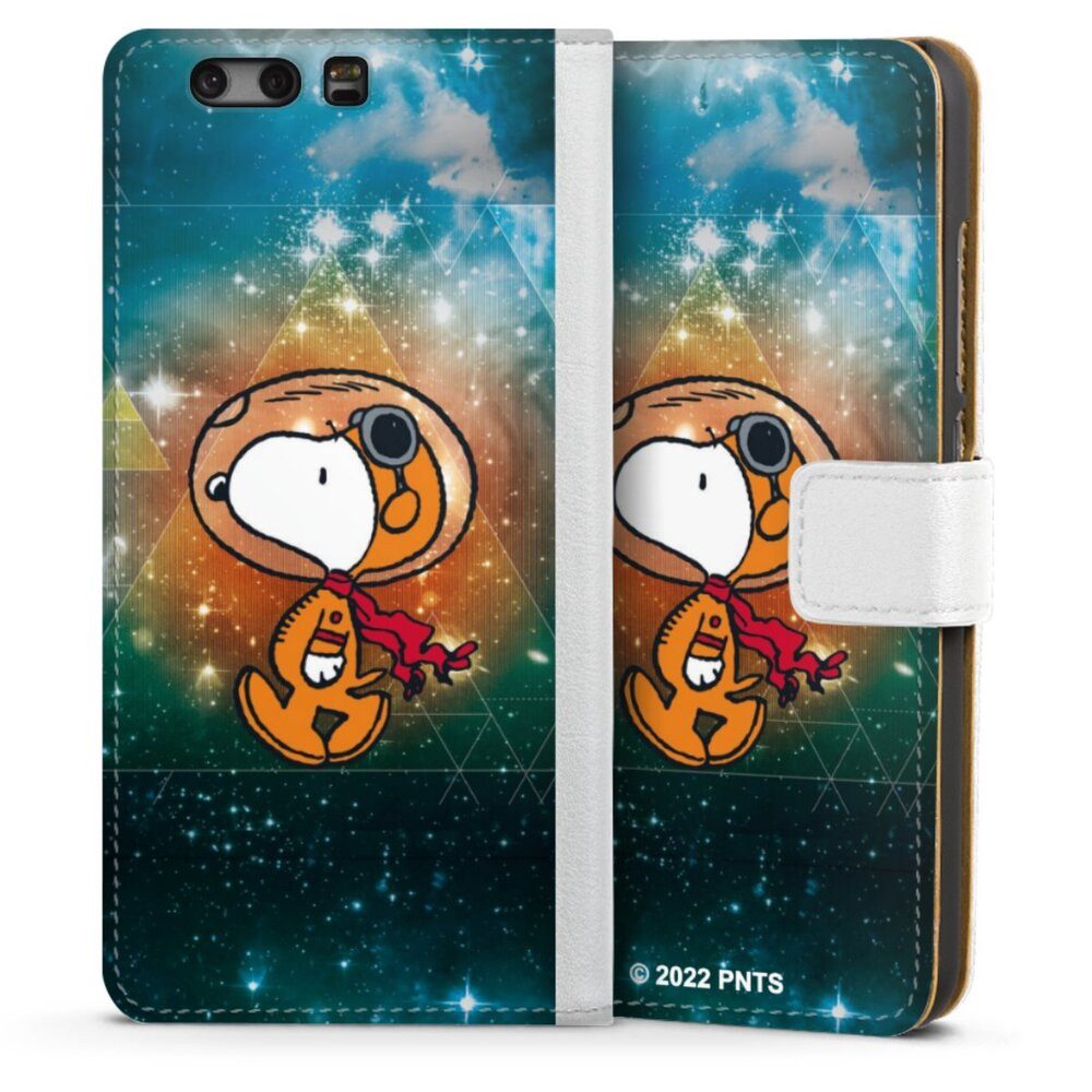 DeinDesign Handyhülle Snoopy Astronaut Offizielles Lizenzprodukt, Huawei P10 Hülle Handy Flip Case Wallet Cover Handytasche Leder