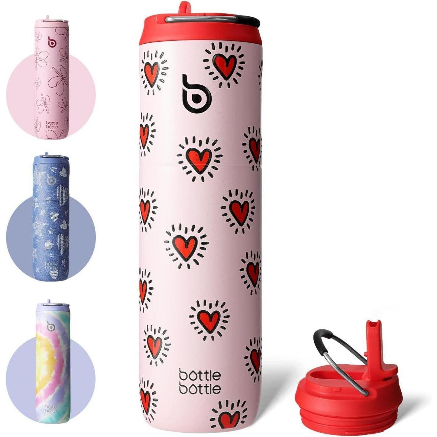 LuxusKollektion Isolierflasche Trinkflasche Edelstahl 750ml Auslaufsicher BPAfrei Herzschlag
