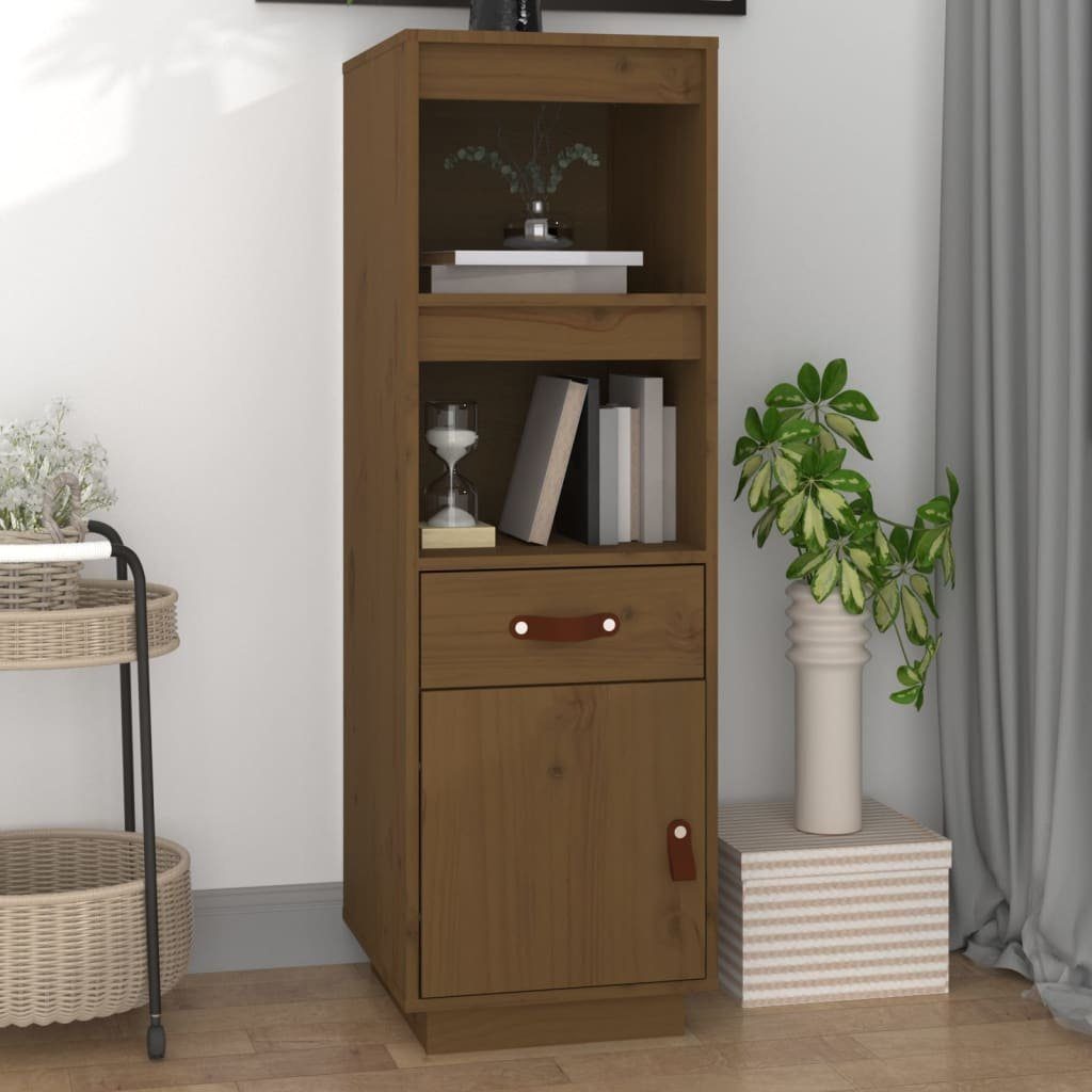 vidaXL Highboard Highboard Honigbraun 34x40x108,5 cm Massivholz Kiefer (1 St)