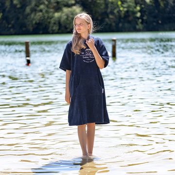 HOMELEVEL Bademantel Badeponcho für Kinder und Teenager für Strand Schwimmbad mit Kapuze, Baumwolle