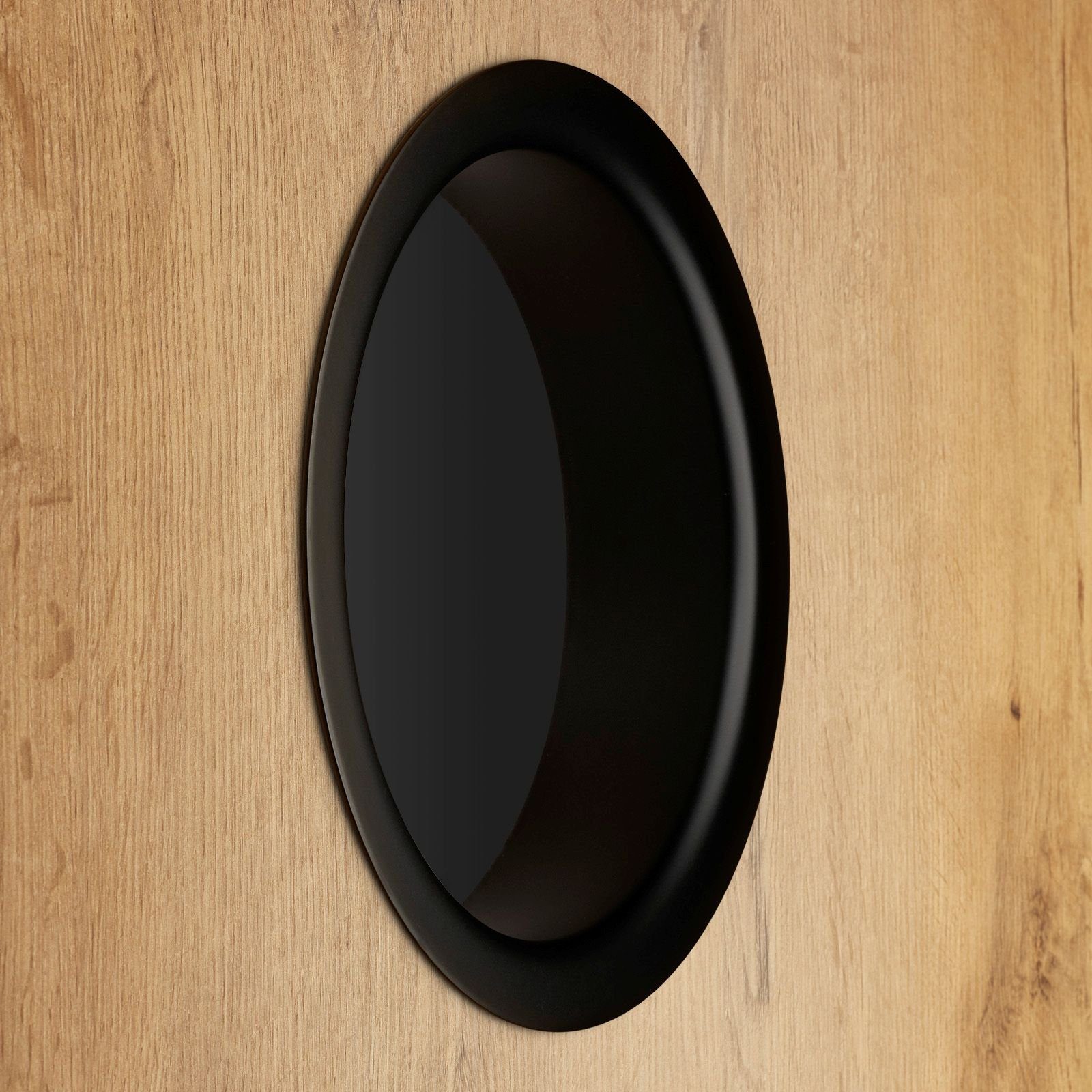 SO-TECH® Möbelbeschlag Durchwurfring Einfwurfring Edelstahl schwarz lackiert, Ø 180 mm, H 41,5 mm zum Einbau in Waschtisch / Arbeitsplatte