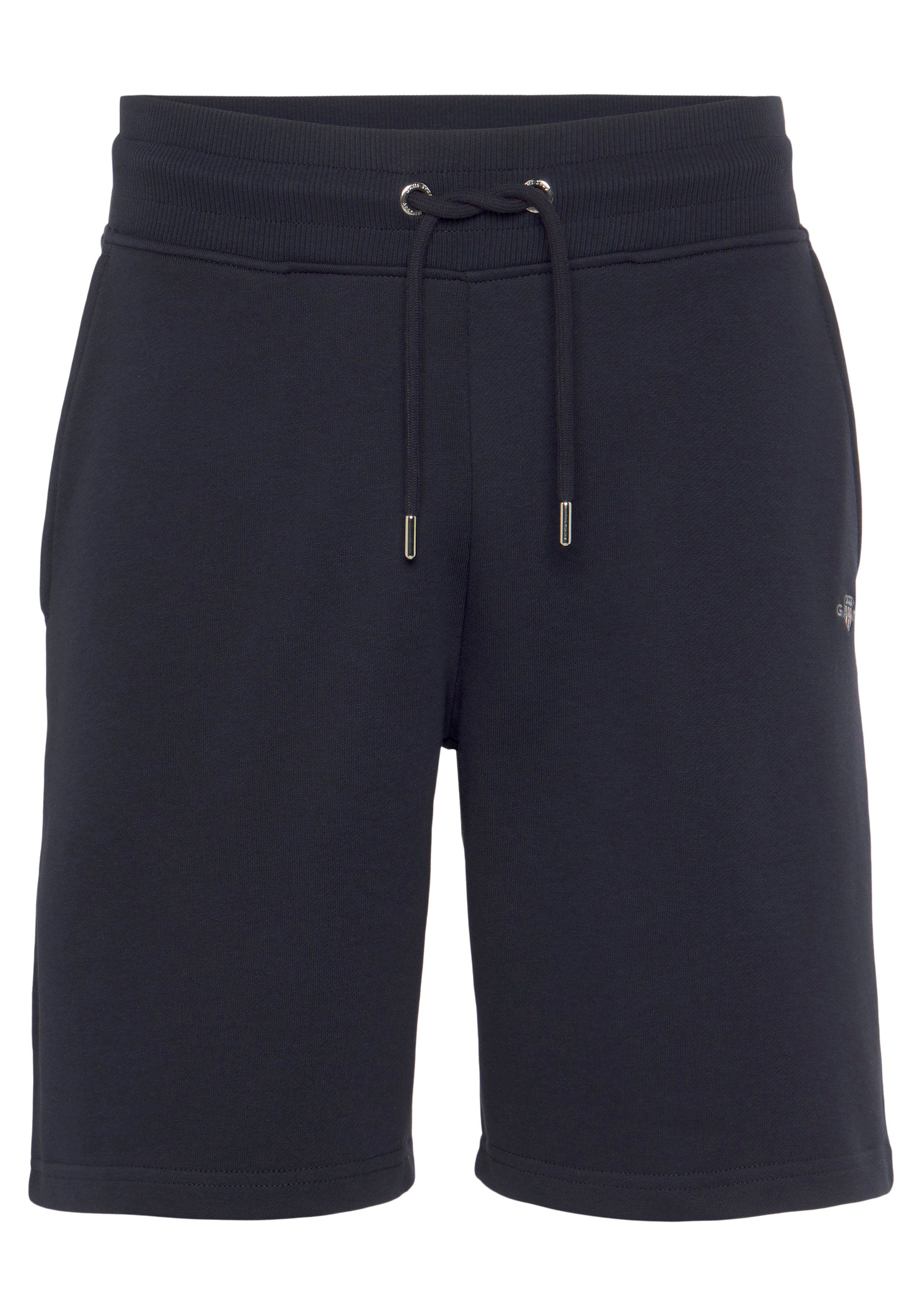 REG SHIELD einer blue der evening Gant Sweatshorts unter Logostickerei SWEAT SHORTS mit Eingriffstasche kleinen