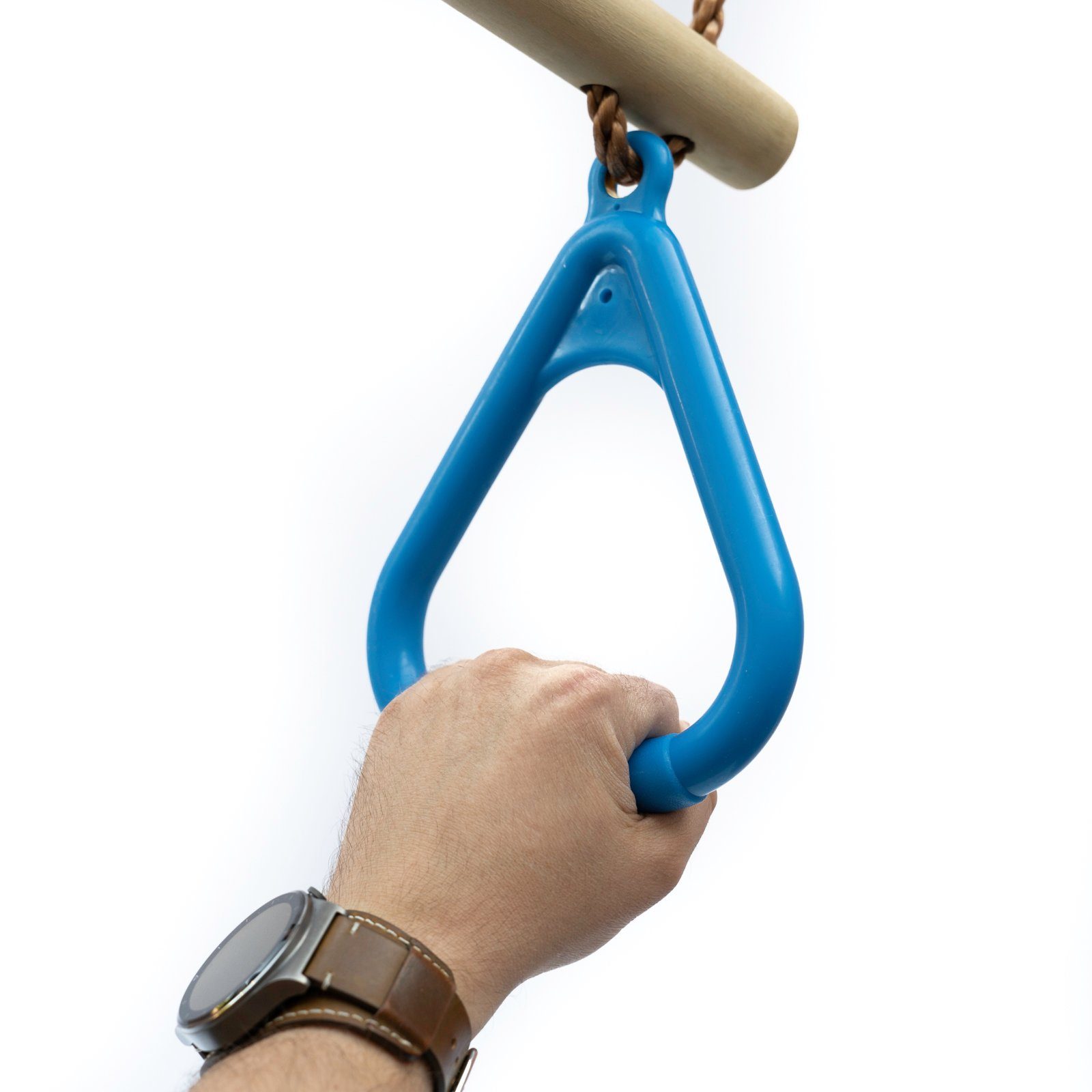 Gartenwelt Riegelsberger Schaukelhaken Multifunktions Hartholztrapez mit Kunststoffringen Gymnastikringe, Trapez: Hartholz, Ringe: HDPE, Seile: Polypropylen, bis 120 kg