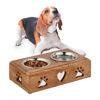 relaxdays Futterstation Hundenapfbar mit 2 Napfschalen