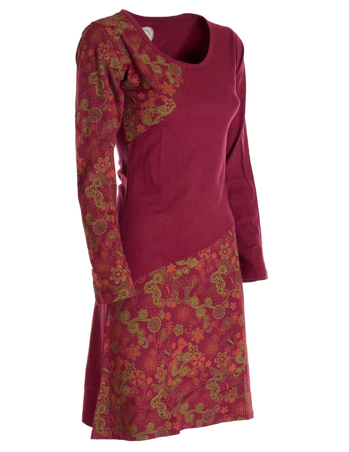 Vishes Jerseykleid Asymmetrisches Langarm Jersey Kleid Damen kurz Hippie, Goa Style – Bild 4 von 5