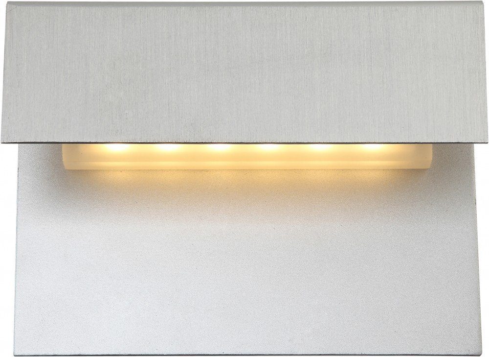 Globo LED Wandleuchte, LED-Leuchtmittel fest verbaut, Warmweiß, Elegante LED Wandleuchte Aluminium gebürstet, innen silber lackiert 3W