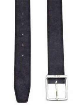 BOSS Ledergürtel aus Veloursleder mit dezenter Logo-Dornschließe