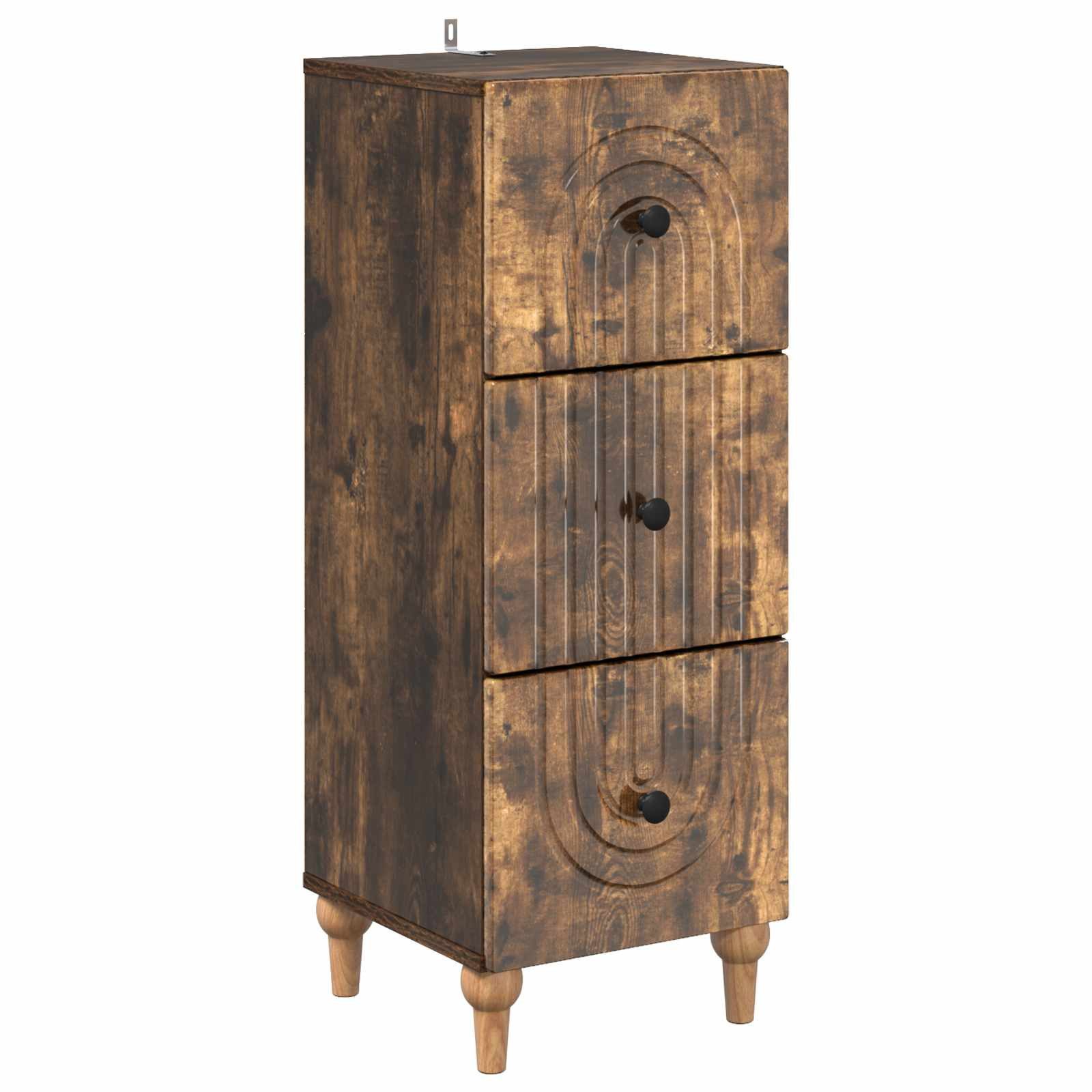 vidaXL Schranksystem Schubladenschrank 33 x 34,5 x 90 cm Holzwerkstoff Räuchereiche (1-St)