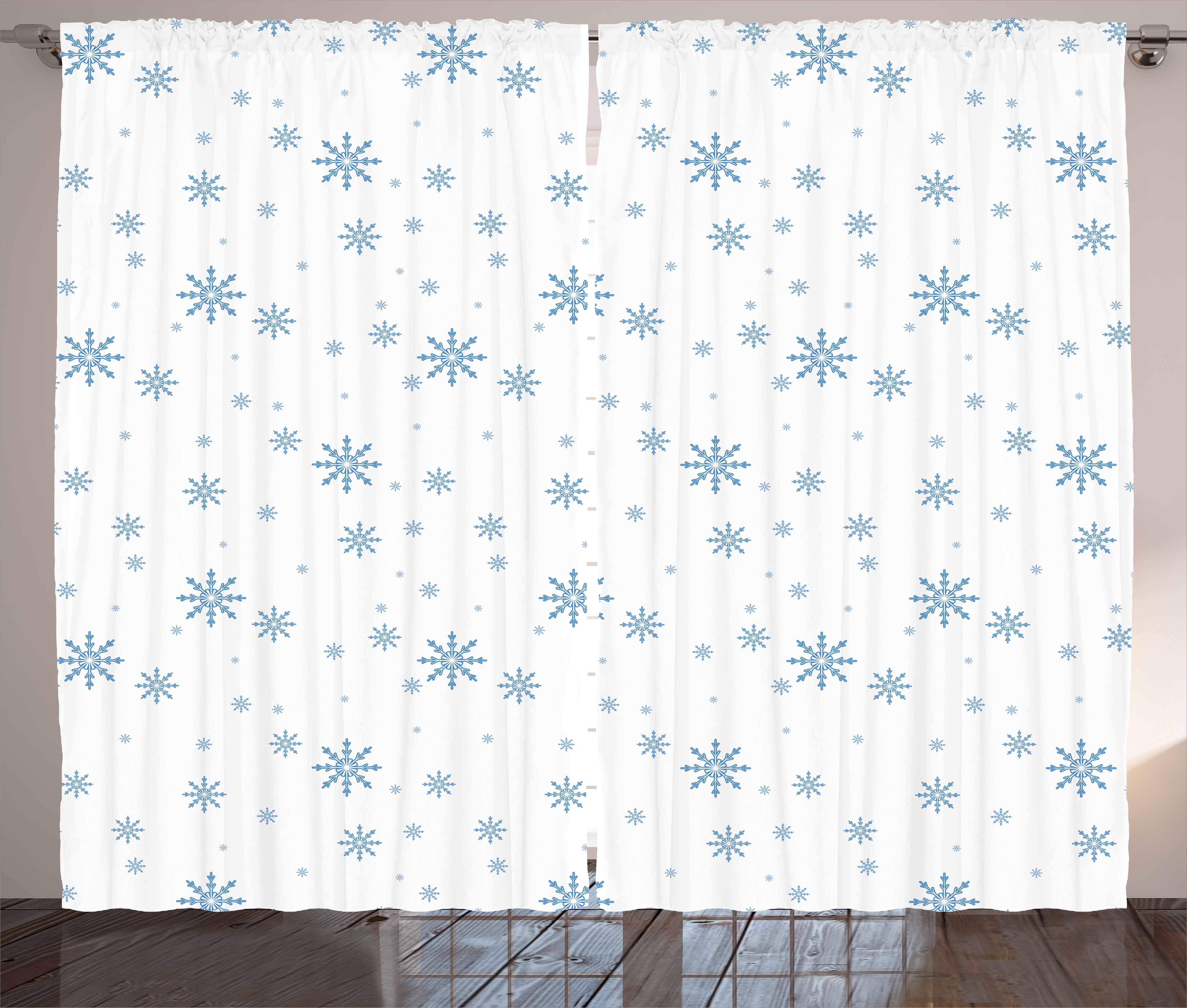 Gardine Schlafzimmer Kräuselband Vorhang mit Schlaufen und Haken, Abakuhaus, Winter Cold December Frost