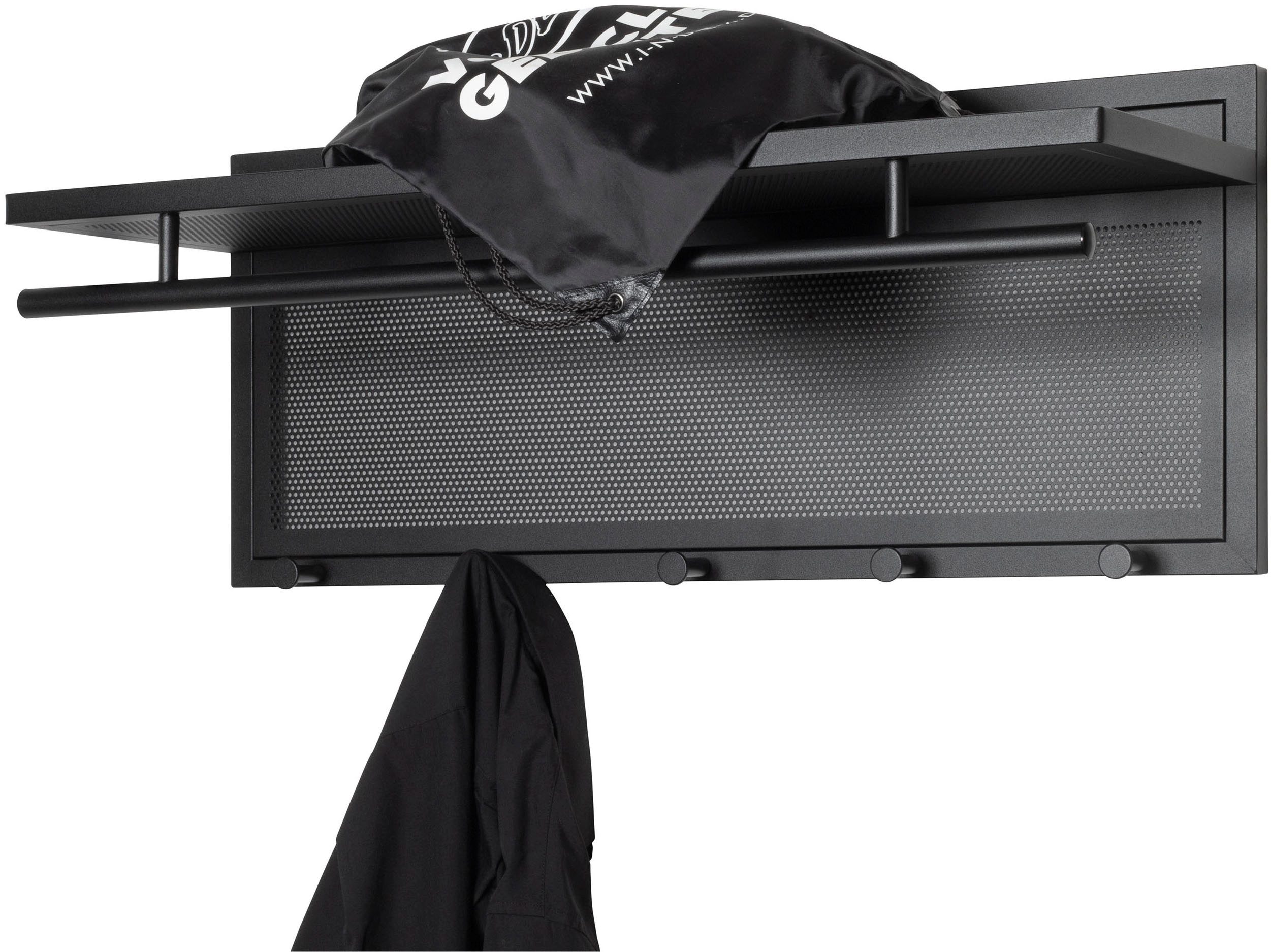 HAKU Wandgarderobe (1 St), rechteckig- aus Textil Grau - B/T/H 60/50/173 cm