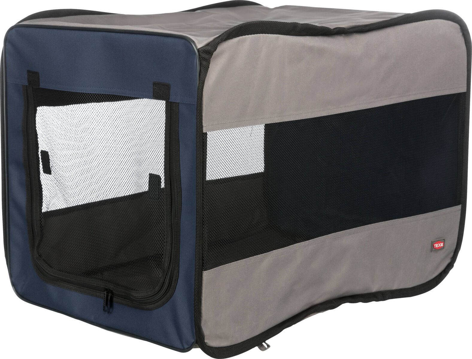 TRIXIE Hunde-Transportbox Hundebox Twister - blau/grau - 45 × 45 × 64 cm