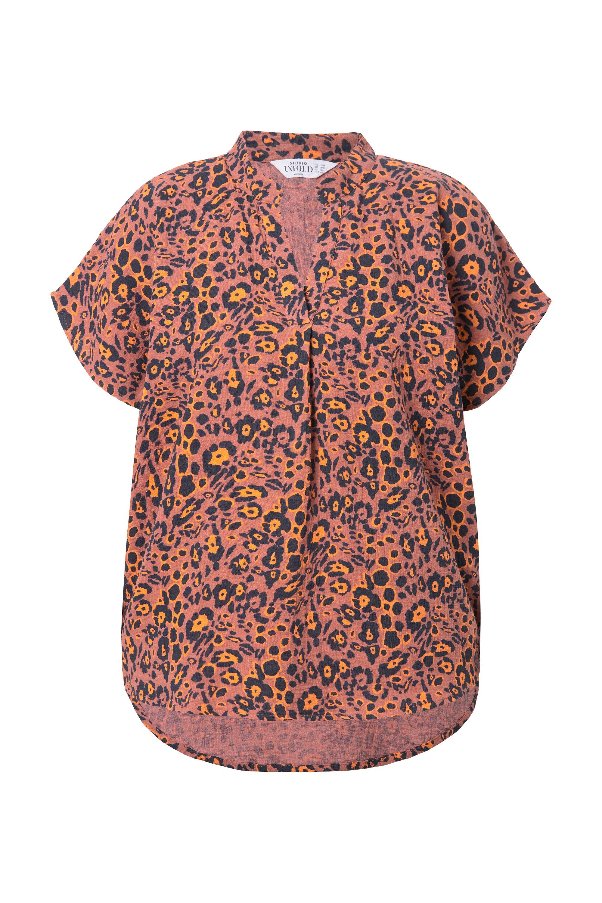 Studio Untold Hemdbluse Blusenshirt oversized Musselin Leo
