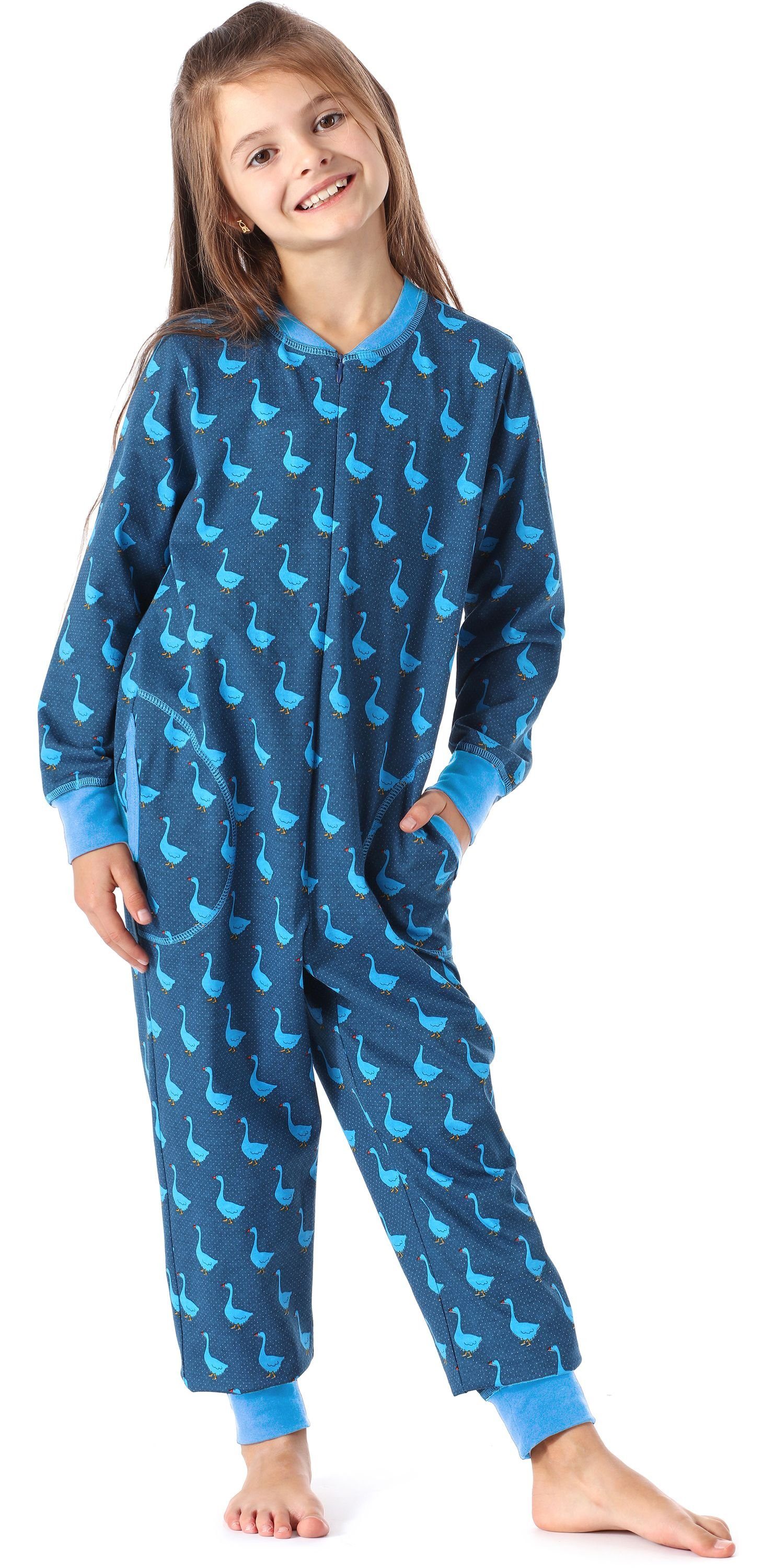 Merry Style Schlafanzug Mädchen Schlafanzug Jumpsuit MS10-186 Blau Gans
