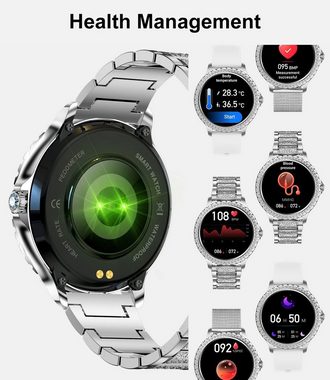 Lige Smartwatch (1,32 Zoll, Android, iOS), mit Telefonfunktion, Schlafmonitor, SpO2, Pulsuhr, Menstruationszyklus
