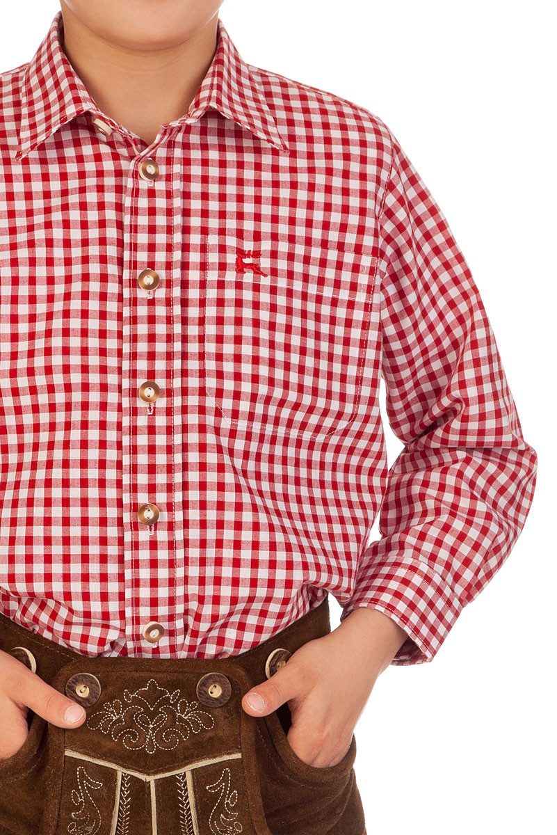Orbis Textil GmbH & Co. KG Trachtenhemd Trachtenhemd Kind - Ki-H037 - PETERLE - blau, petrol, rot