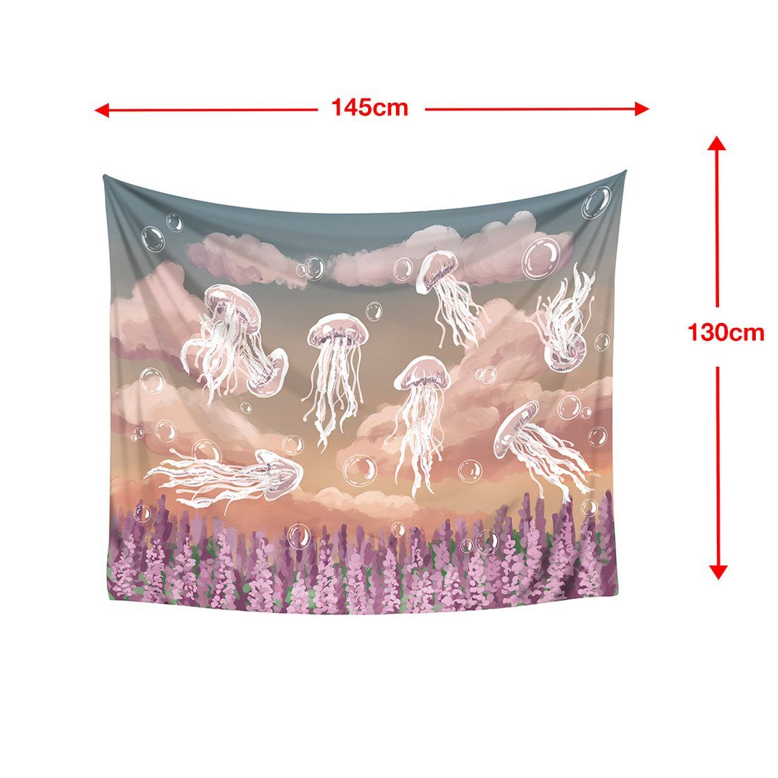 Wandteppich Pastell Wandteppich Abendhimmel, Wandbehang Höhe: vers. Qualle, Größen, mit GalaxyCat, Wandbehang rechteckig, 1300 mm, Abendhimmel mit