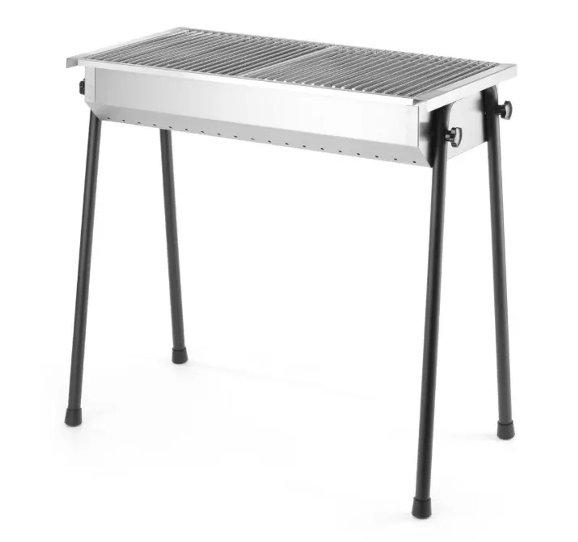 Hendi Holzkohlengrill - aus Edelstahl, 2 Roste 345x345 mm, Ascheauffangbehäl Edelstahlreiniger