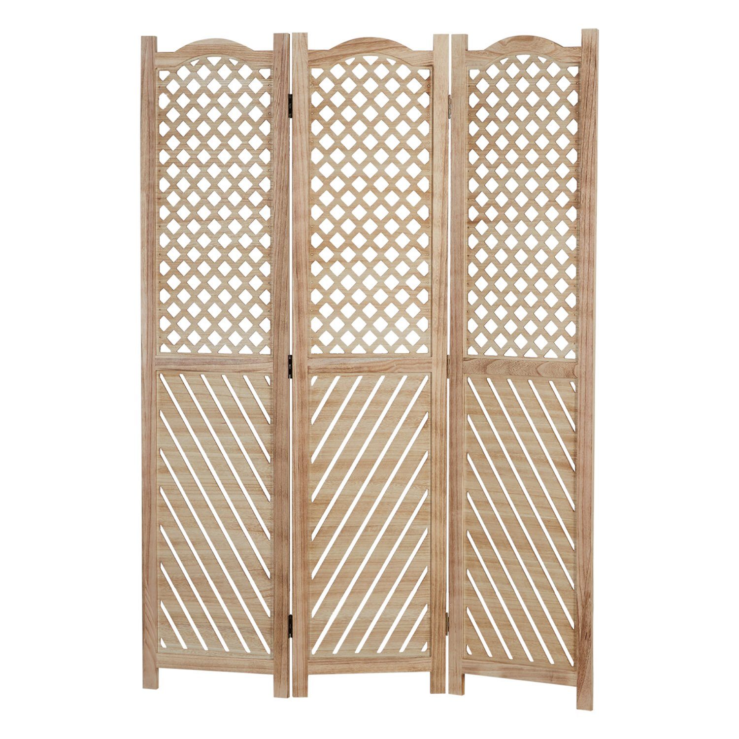 Homestyle4u Paravent Raumteiler Holz Trennwand Natur günstig online kaufen