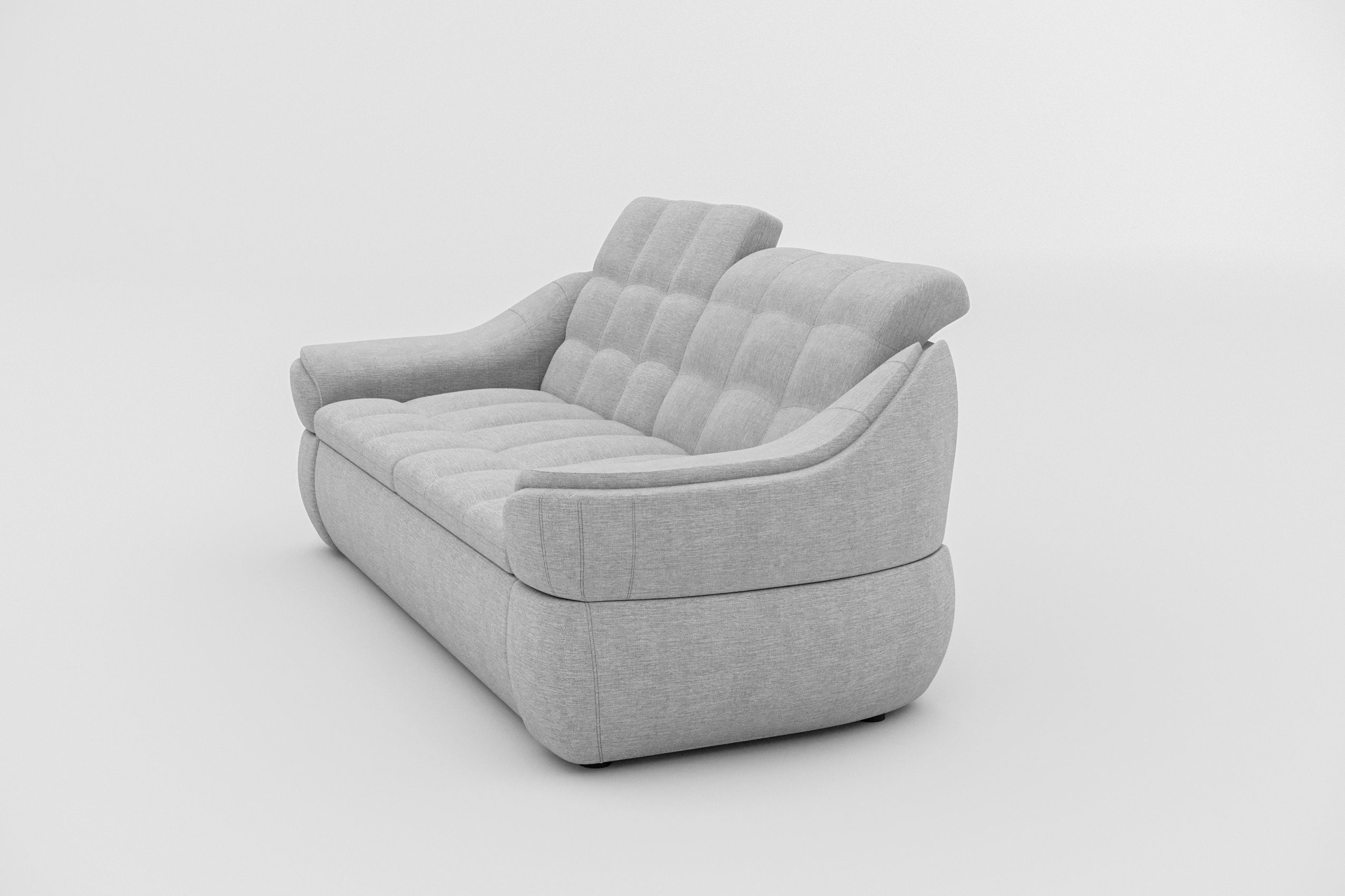 Raum Sofa, 3-Sitzer Sitzkomfort und mit Rückenlehne, frei Armlehnen im Alisa, Stylefy stellbar, 2-Sitzer, mit Steppung,