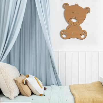 Namofactur LED Nachtlicht Teddy Bär Kinderzimmer Nachtlicht Kinder Wandlampe I MDF Holz, LED fest integriert, Warmweiß