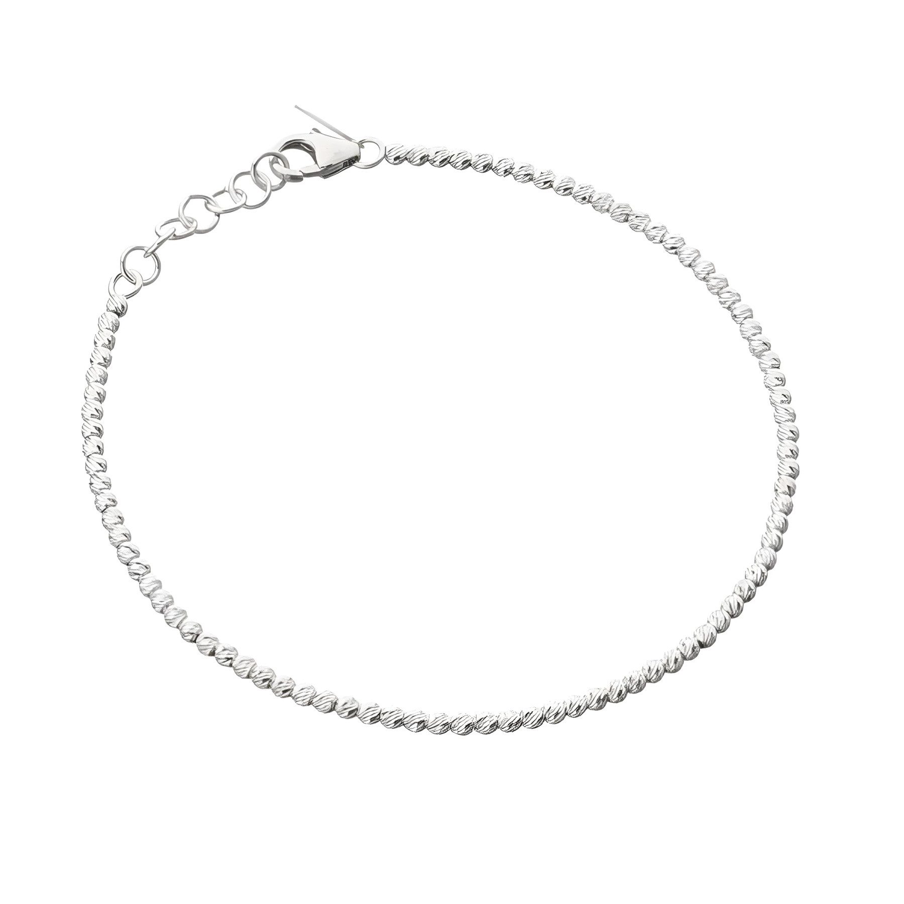 Stella-Jewellery Goldarmband 585er Weissgold Armband Ankerkette mit Kugeln (inkl. Etui, 1-tlg)